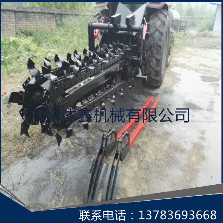 鏈?zhǔn)焦艿离娎|開溝機(jī)，小型大蔥果園起壟機(jī)，新型自來水管道挖溝機(jī)