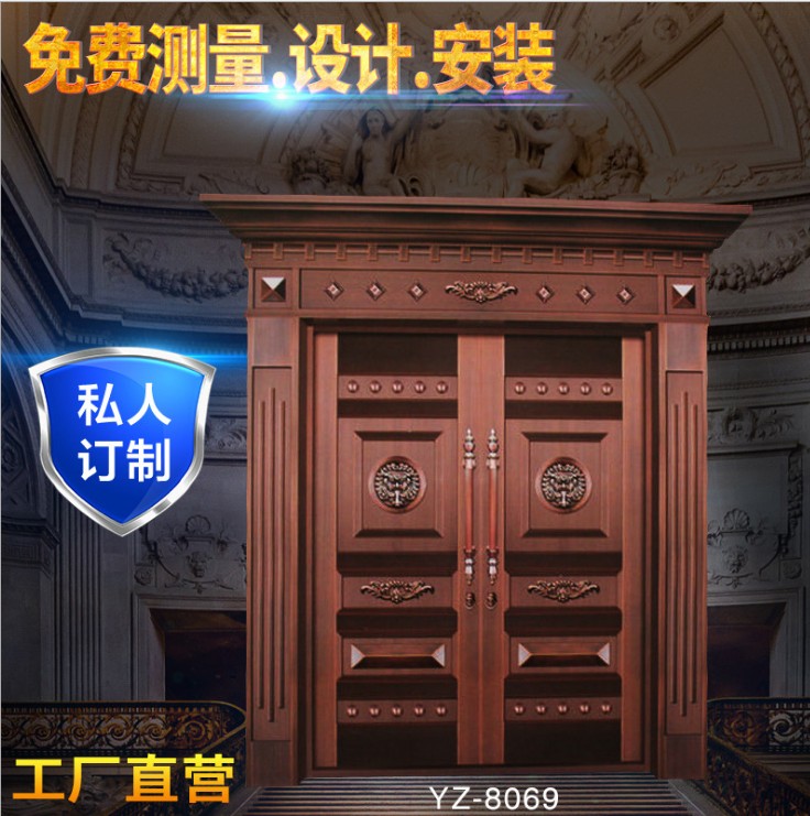 仿古推拉雙開(kāi)銅門(mén) 銅門(mén)廠家 庭院門(mén)生產(chǎn)廠家