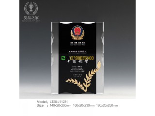 十佳刑警獎杯 市公安局表彰大會獎杯制作 警察退休紀(jì)念牌榮譽牌