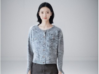 溫碧霞自創(chuàng)IRENENA服裝小香風毛衣開衫女春秋氣質短款外套